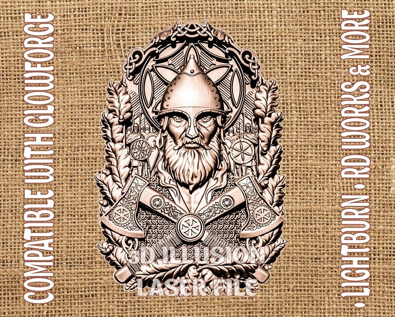 VIKING 3d illusion & laser-ready file 3DWave.us