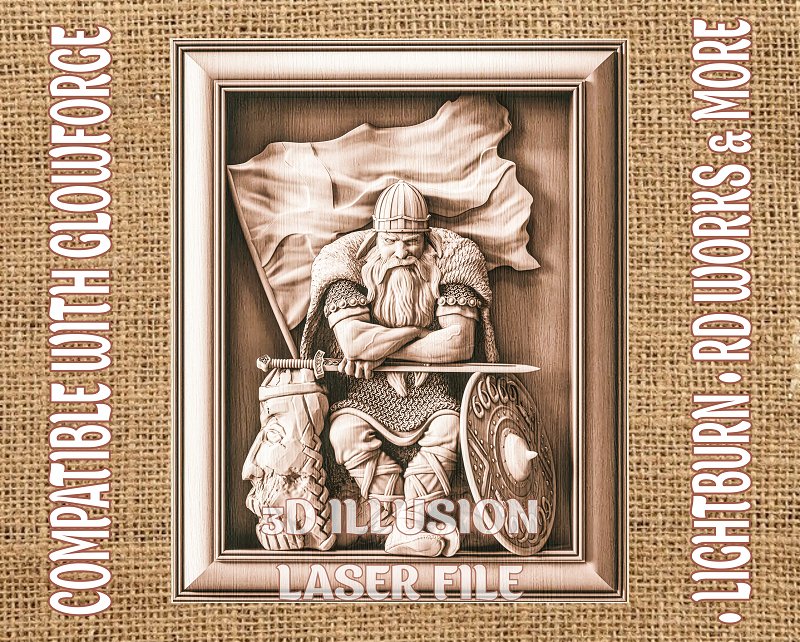 Viking 3d illusion & laser-ready files - 3DWave.us