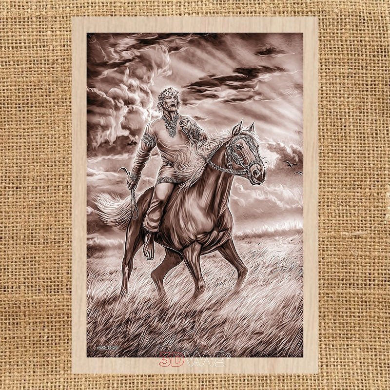 VIKING ON HORSE pyroprinter and laser-ready file 3DWave.us