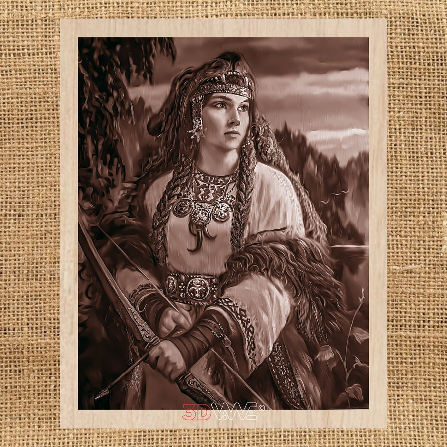 VIKING WOMAN pyroprinter & laser-ready file 3DWave.us