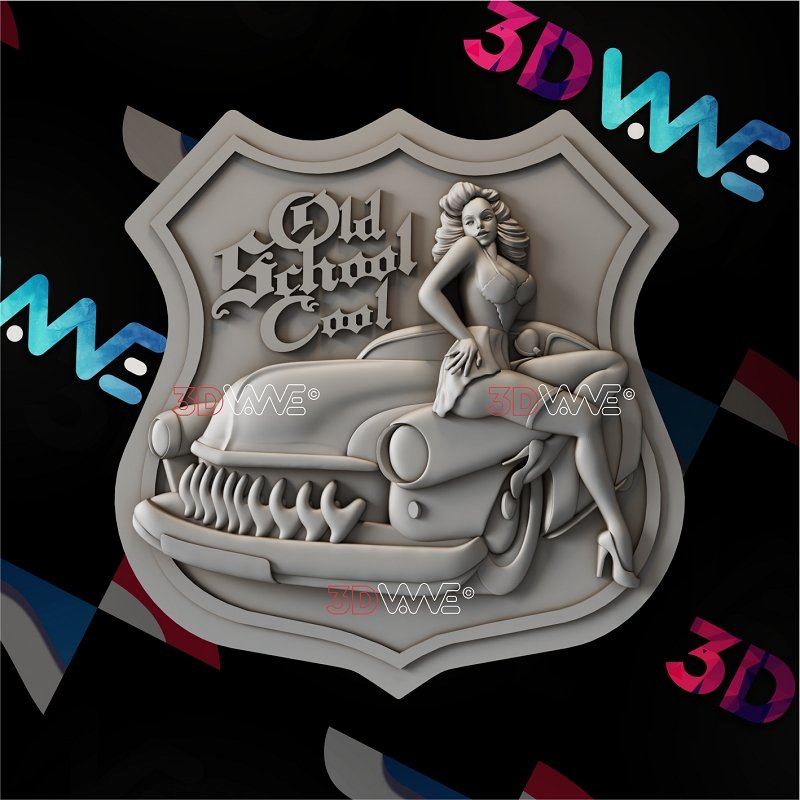 VINTAGE CAR SHIELD 3d stl 3DWave.us