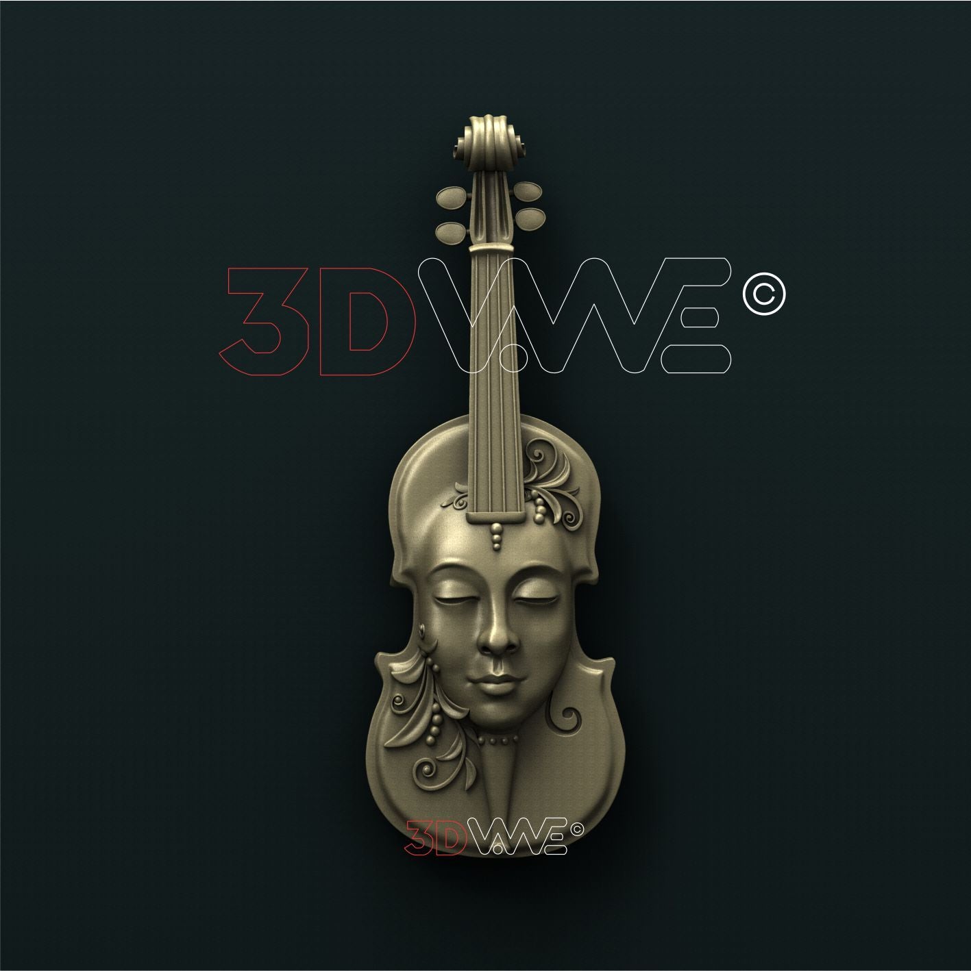 VIOLIN WITH WOMAN FACE 3d stl 3DWave