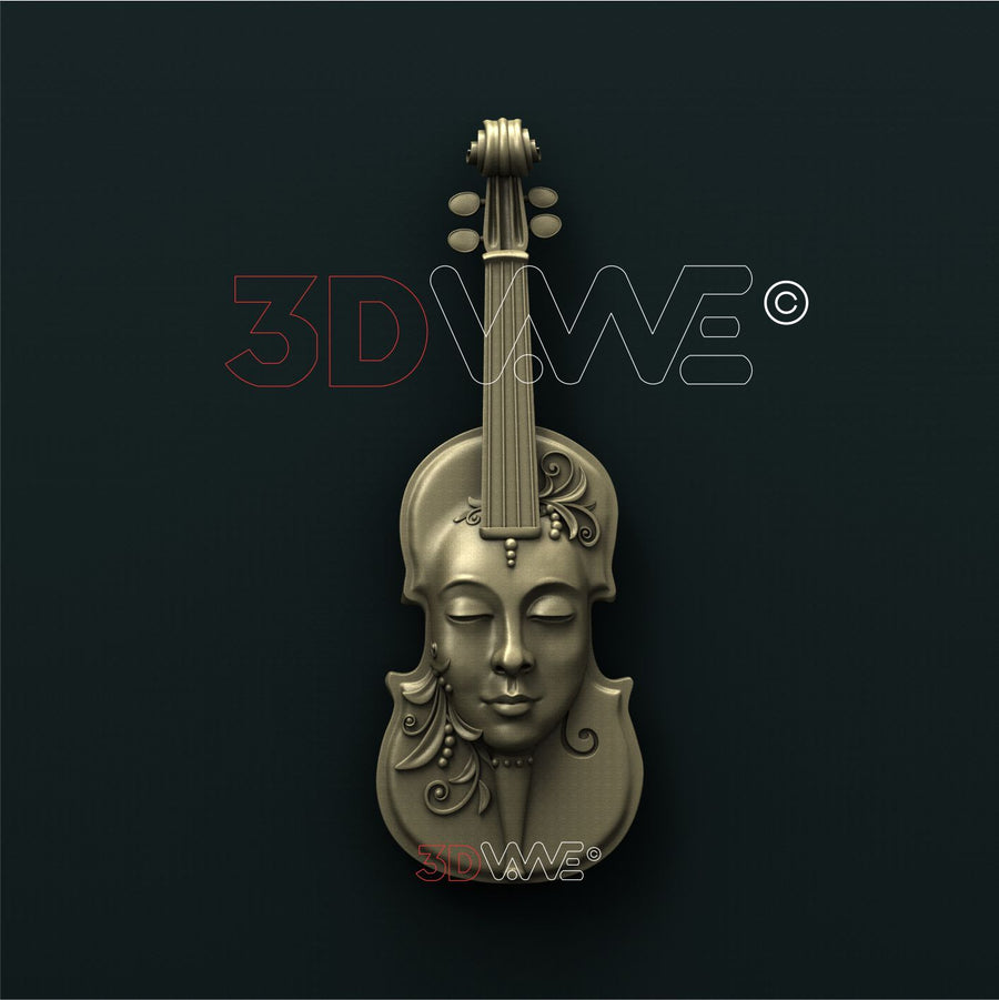 VIOLIN WITH WOMAN FACE 3d stl 3DWave