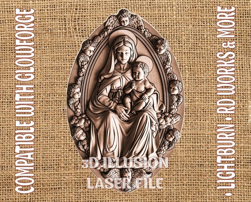 VIRGIN MARY 3d illusion & laser-ready file 3DWave.us