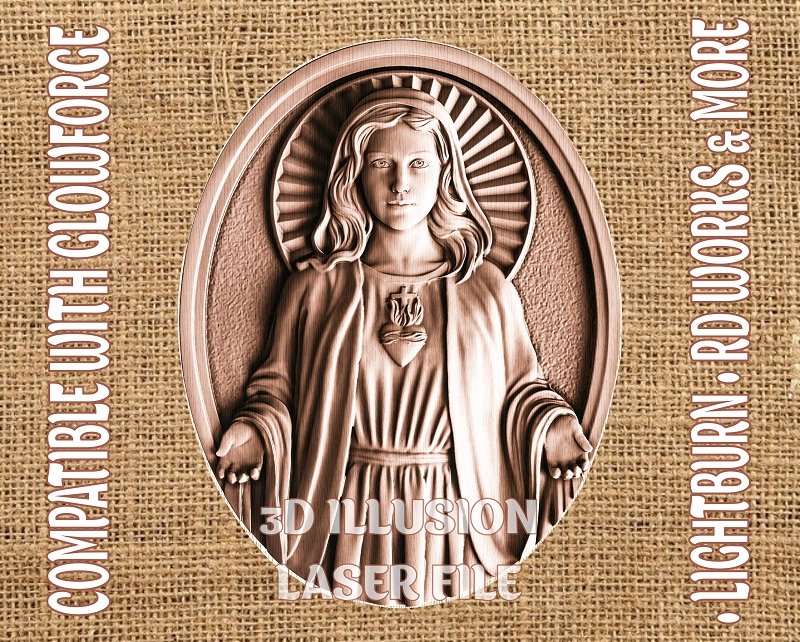 VIRGIN MARY 3d illusion & laser-ready file 3DWave.us