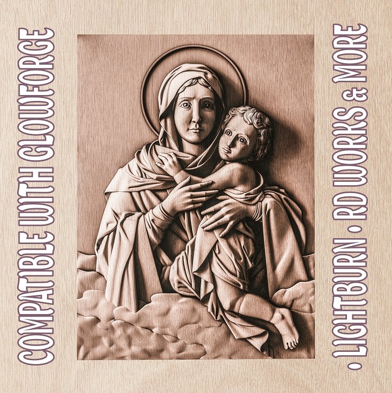 VIRGIN MARY 3d illusion & laser-ready file 3DWave.us