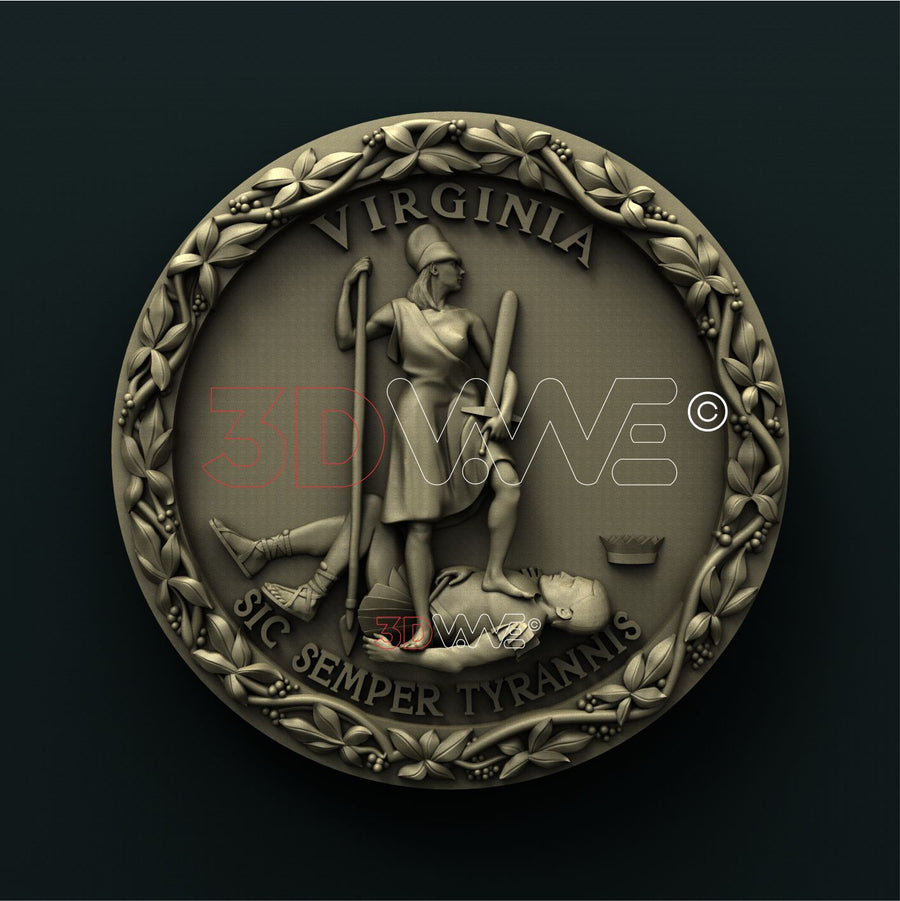 VIRGINIA STATE SEAL 3D STL 3DWave