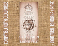 Thumbnail for Warning sign 3d illusion & laser-ready files 3DWave.us
