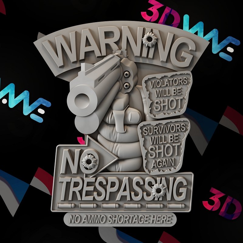 Warning sign 3d stl - 3DWave.us