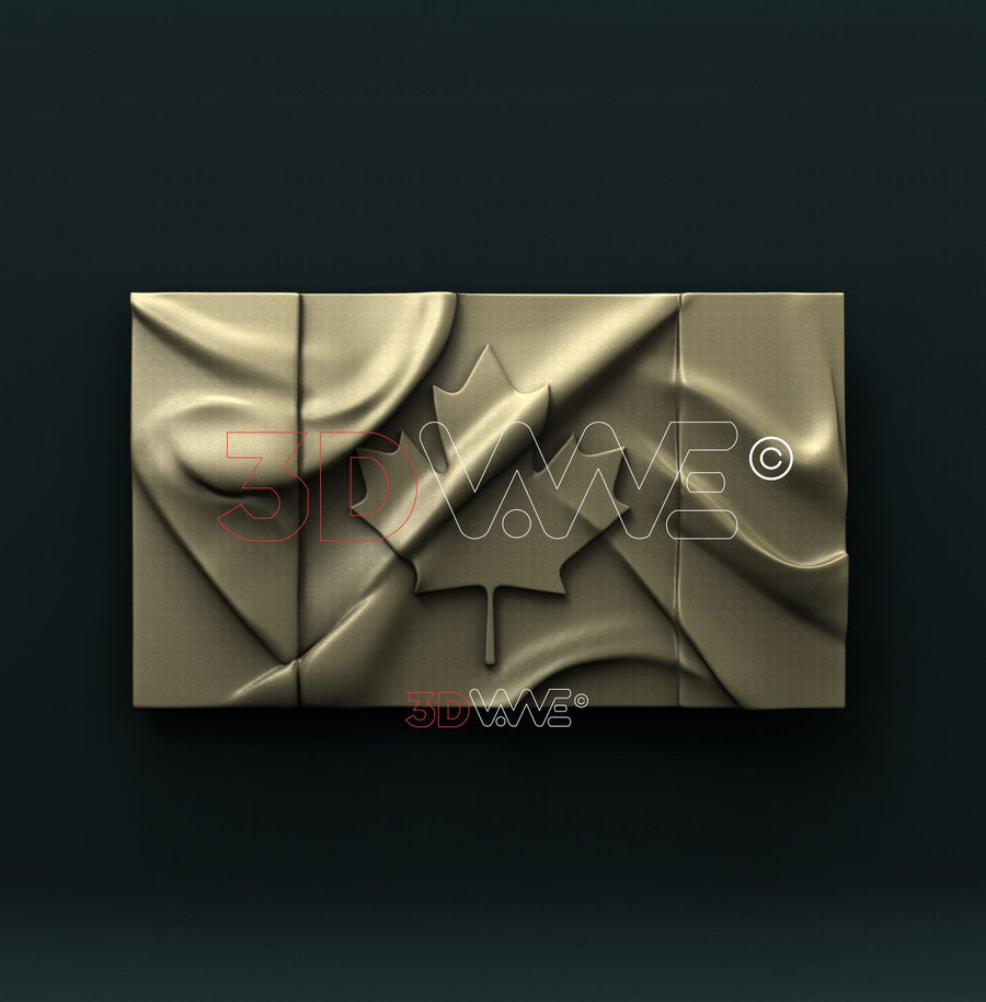 WAVING CANADIAN FLAG 3D STL 3DWave