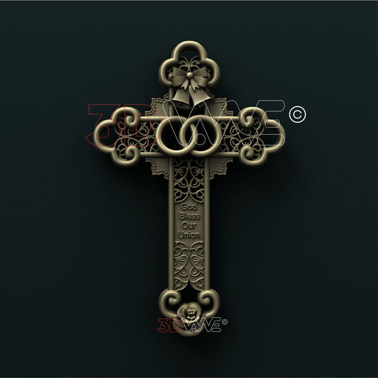 WEDDING CROSS 3d stl 3DWave