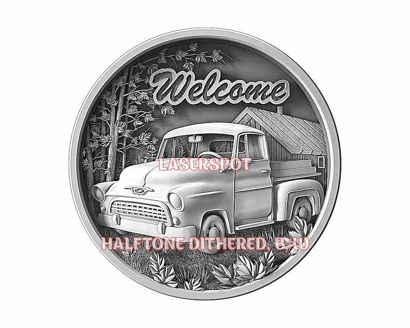 Welcome sign 3d illusion & laser-ready files - 3DWave.us