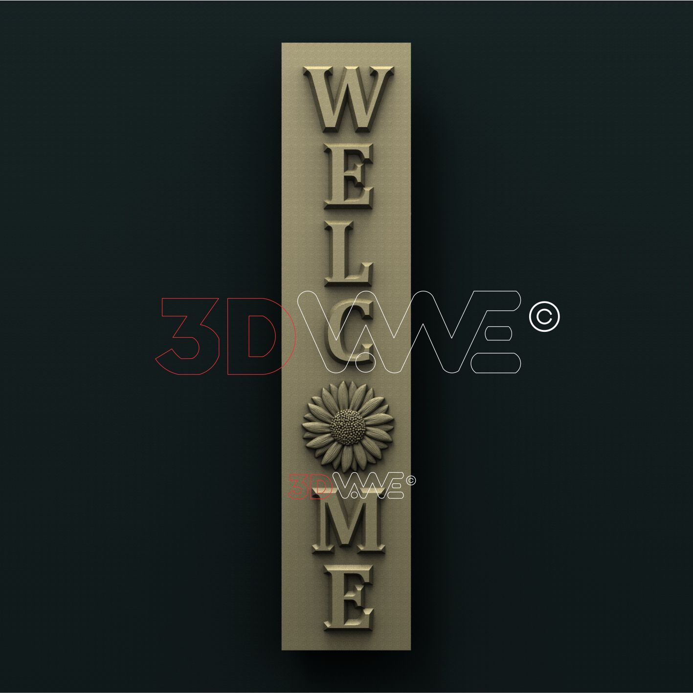 WELCOME SIGN 3D STL - - 3DWave.us