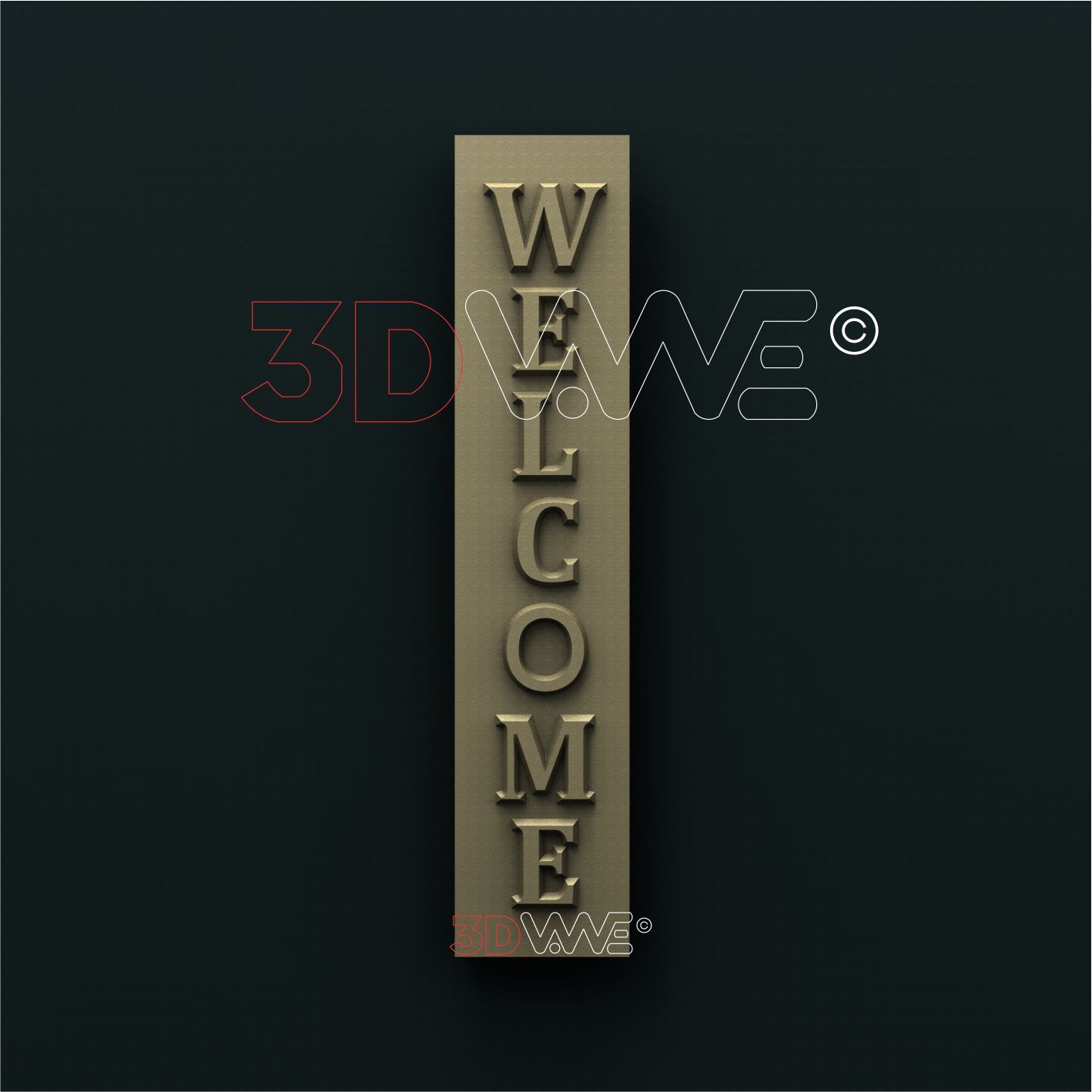 WELCOME SIGN 3d stl - - 3DWave.us