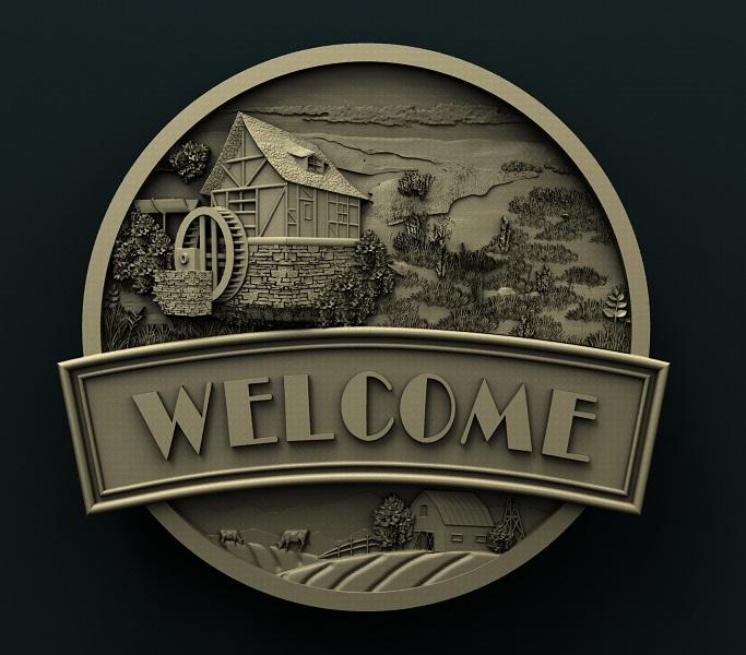 WELCOME SIGN 3D STL 3DWave