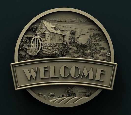 WELCOME SIGN 3D STL 3DWave