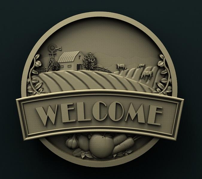 WELCOME SIGN 3D STL 3DWave