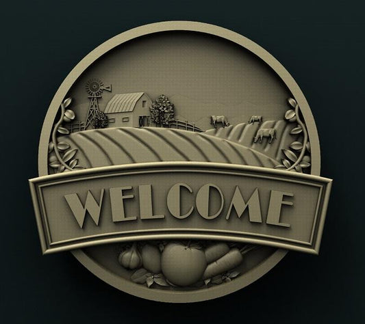 WELCOME SIGN 3D STL 3DWave