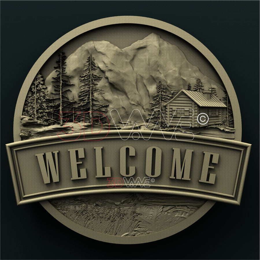 WELCOME SIGN 3D STL 3DWave