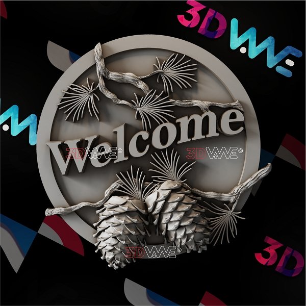 WELCOME SIGN 3d stl 3DWave.us