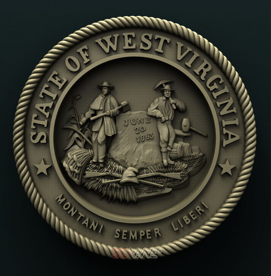 WEST VIRGINIA STATE SEAL 3D STL 3DWave