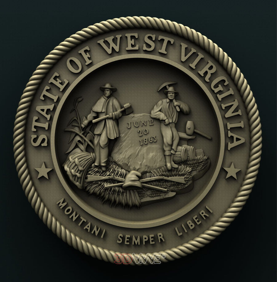 WEST VIRGINIA STATE SEAL 3D STL 3DWave