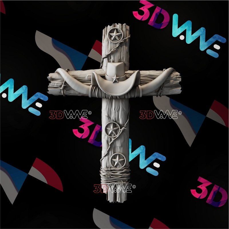 WESTERN CROSS 3d stl 3DWave.us