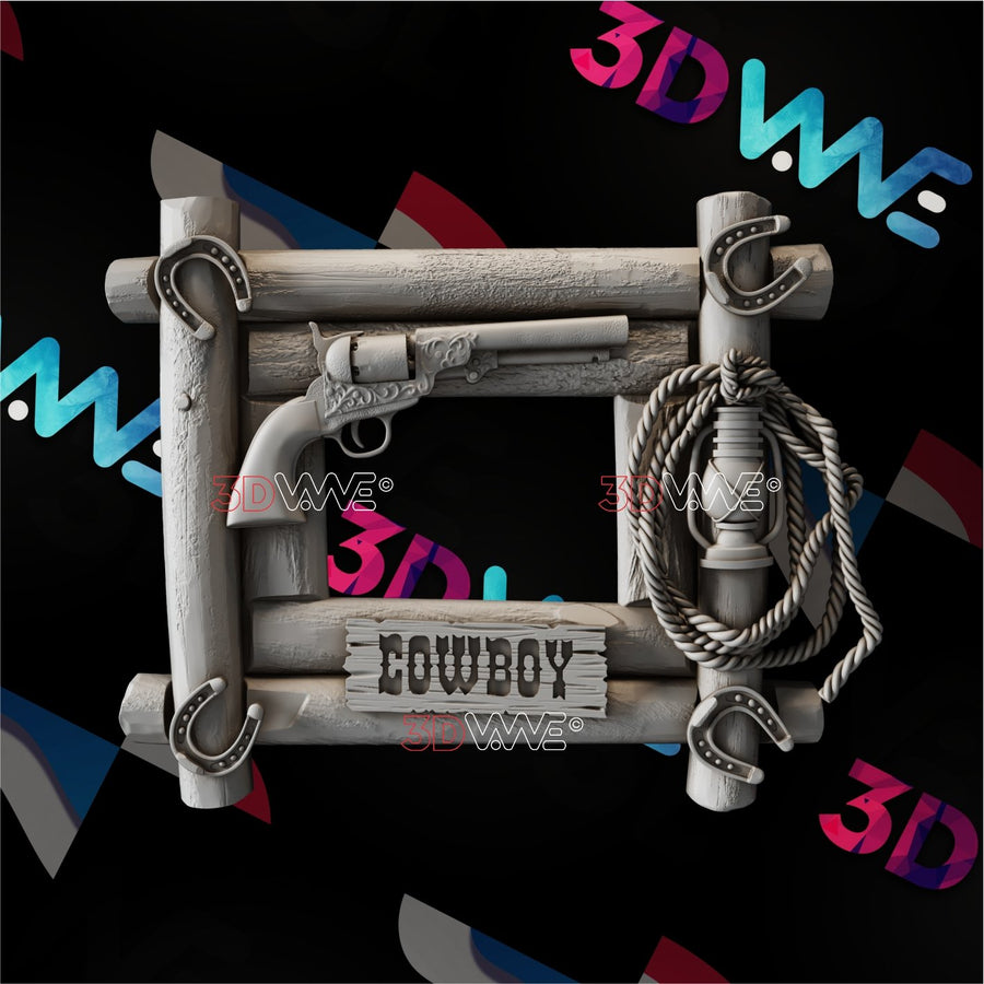 WESTERN PICTURE FRAME 3d stl 3DWave.us