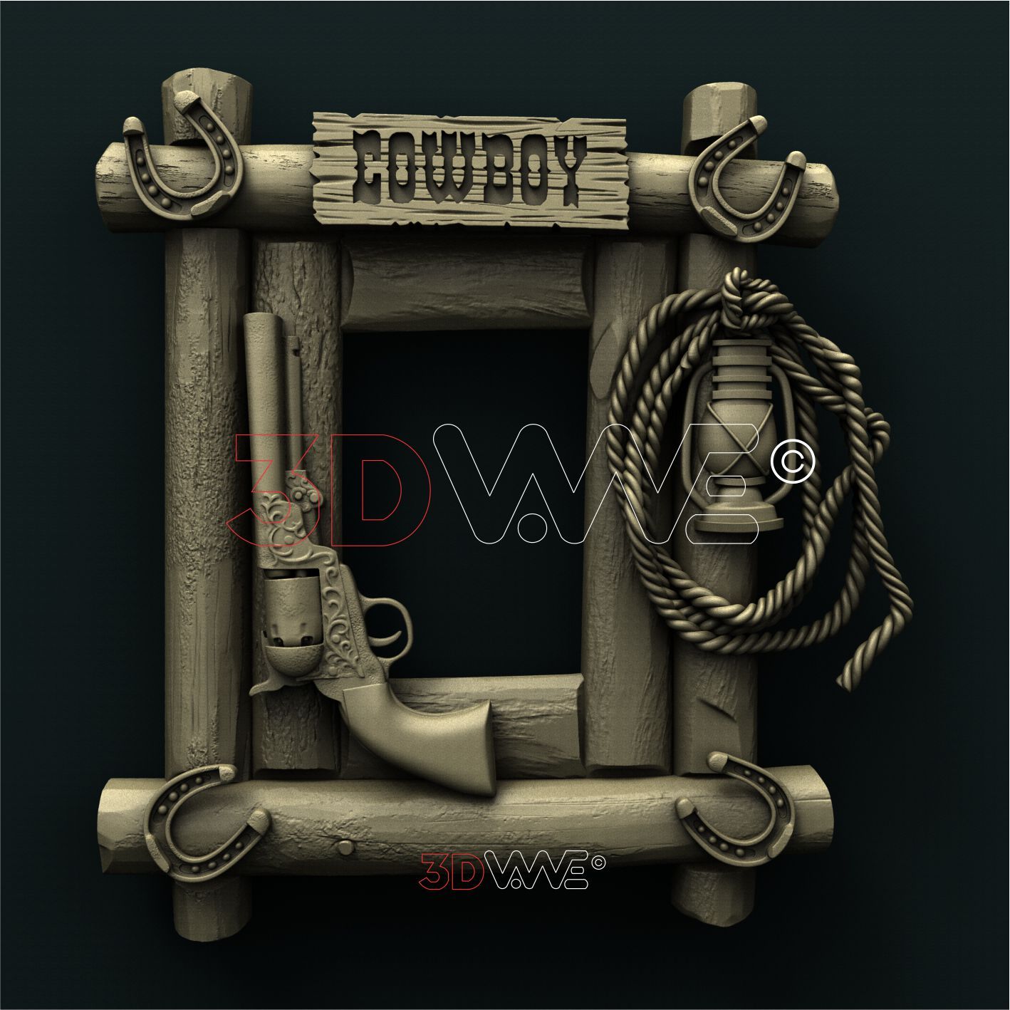 WESTERN PICTURE FRAME 3D STL 3DWave