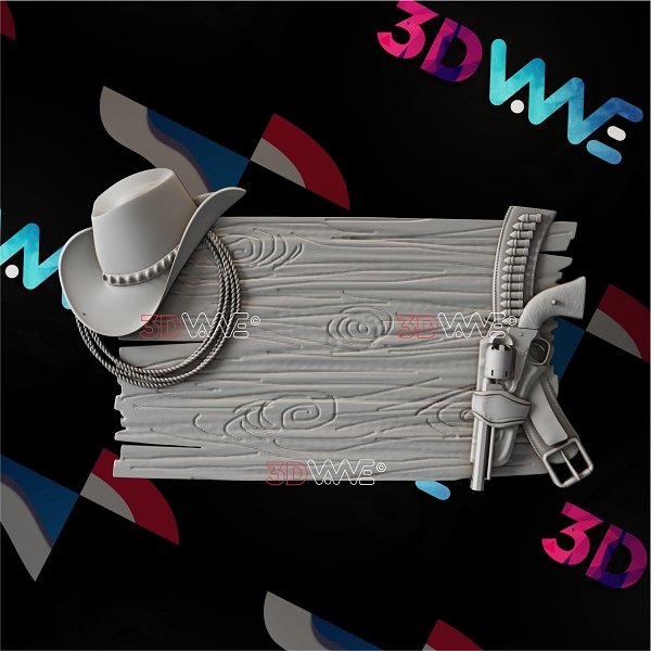 WESTERN SIGN 3d stl 3DWave.us