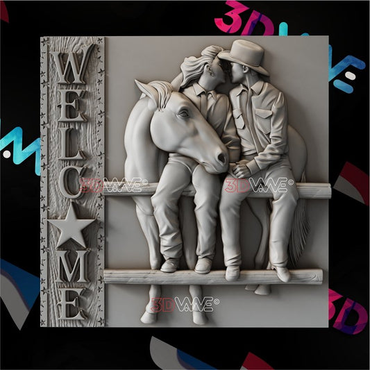 WESTERN WELCOME SIGN 3d stl 3DWave.us