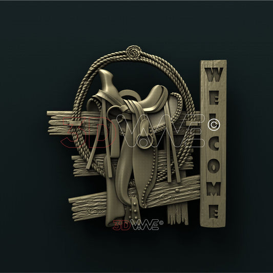 WESTERN WELCOME SIGN 3D STL 3DWave