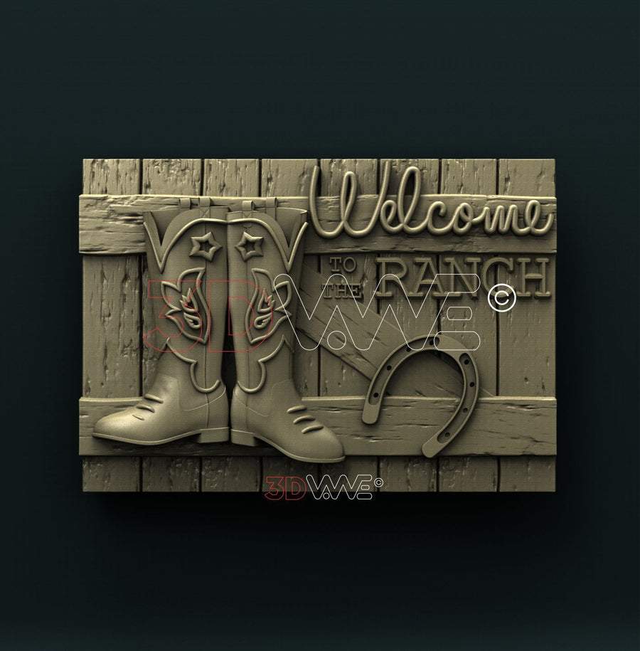WESTERN WELCOME SIGN 3D STL 3DWave