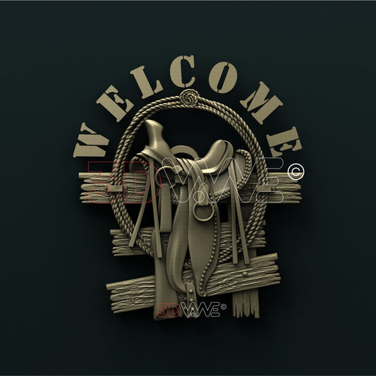 WESTERN WELCOME SIGN 3D STL 3DWave
