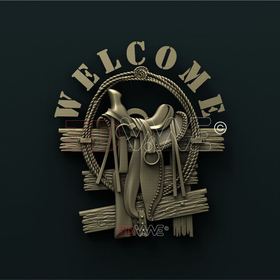 WESTERN WELCOME SIGN 3D STL 3DWave