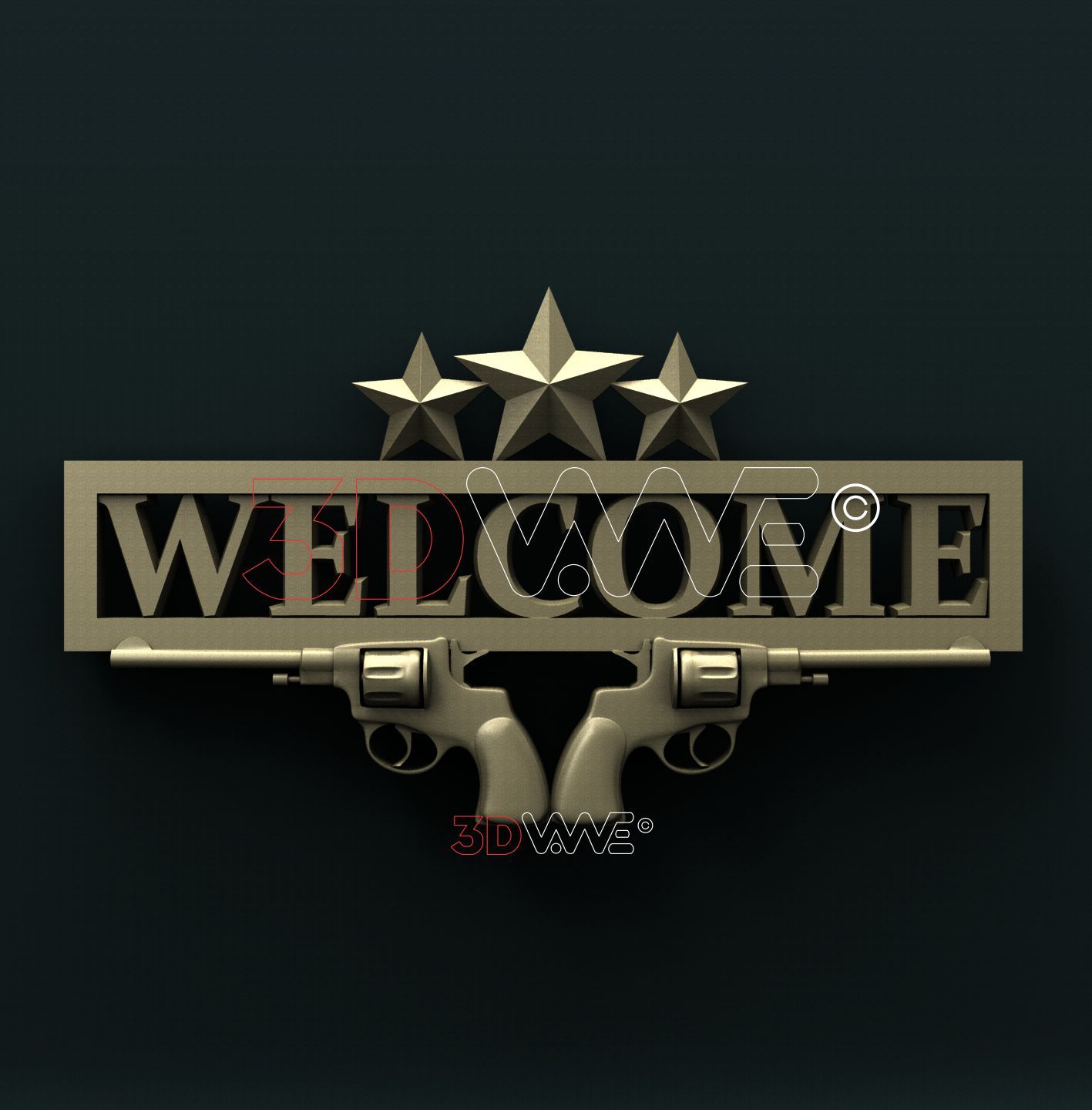 WESTERN WELCOME SIGN 3D STL 3DWave