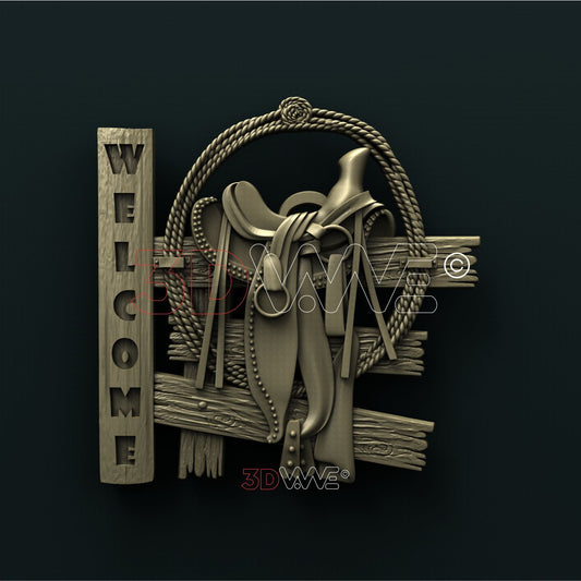 WESTERN WELCOME SIGN 3D STL 3DWave