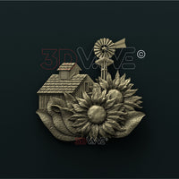 Thumbnail for WINDMILL AND SUNFLOWERS 3d stl 3DWave