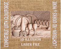 Thumbnail for WINE CELLAR 3d illusion & laser-ready files 3DWave.us