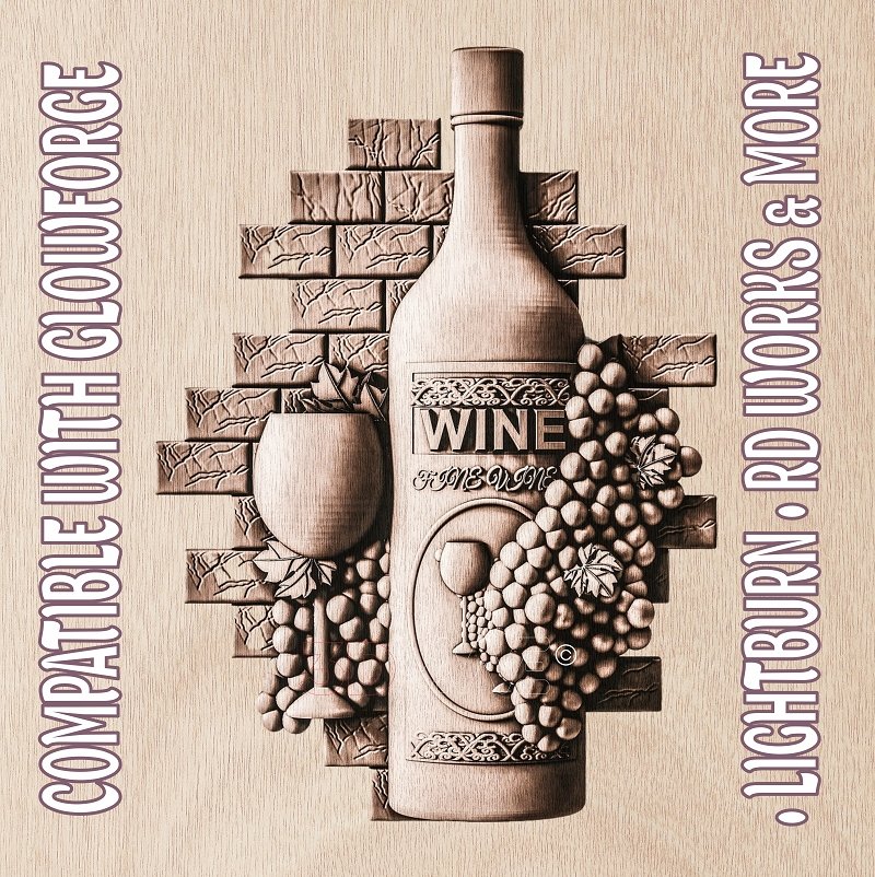 WINERY 3d illusion & laser - ready file 3DWave.us