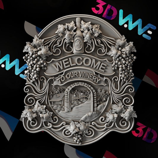 WINERY SIGN 3d stl - 3DWave.us