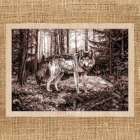 Thumbnail for WOLF IN THE FOREST pyroprinter and laser-ready file 3DWave.us