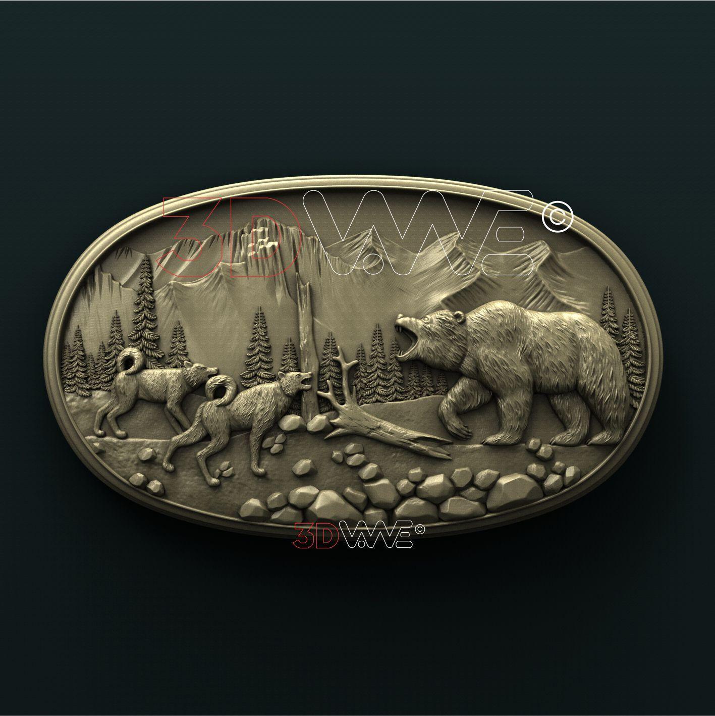 WOLVES & BEAR - EXCLUSIVE 3D STL 3DWave
