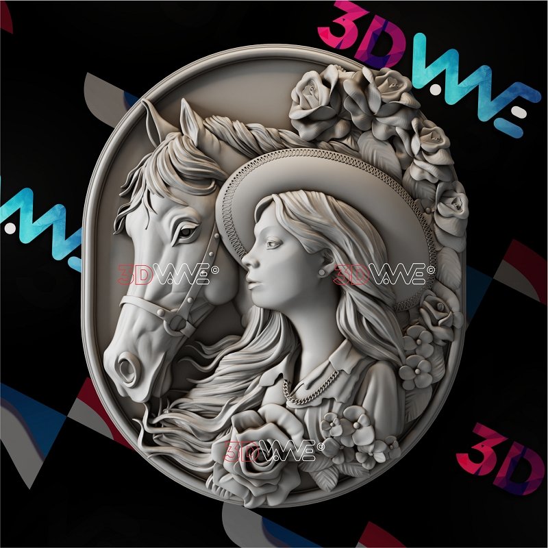 WOMAN WITH A HORSE 3d stl 3DWave.us
