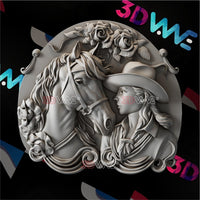 Thumbnail for WOMAN WITH A HORSE 3d stl 3DWave.us