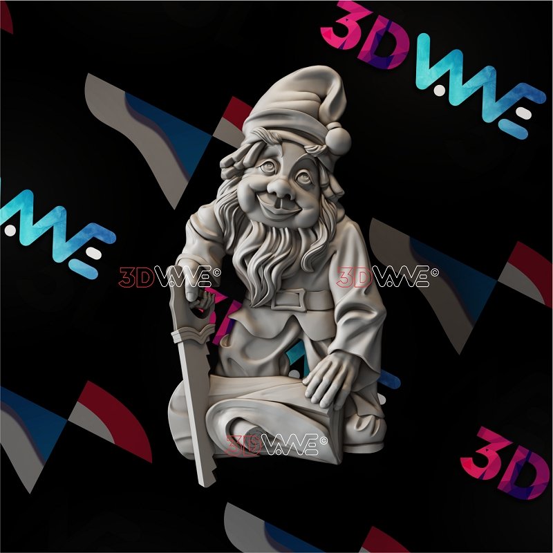 WOODCUTTER GNOME 3d stl 3DWave.us