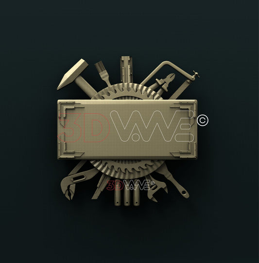 WORKSHOP SHIELD WITH TOOLS 3D STL 3DWave