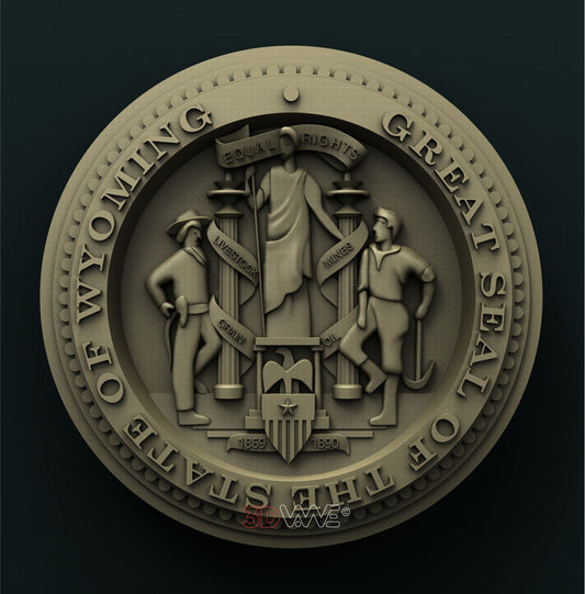 WYOMING STATE SEAL 3D STL 3DWave