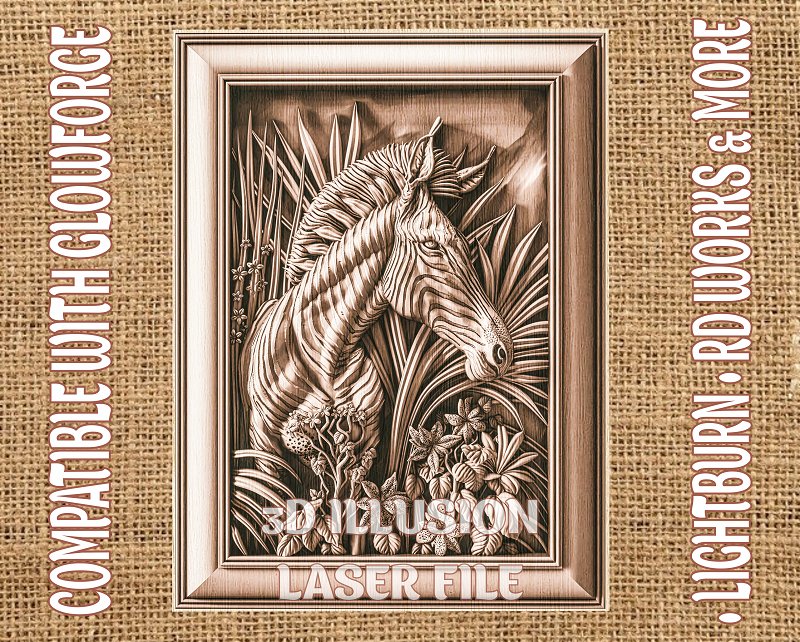 Zebra 3d illusion & laser-ready files - 3DWave.us